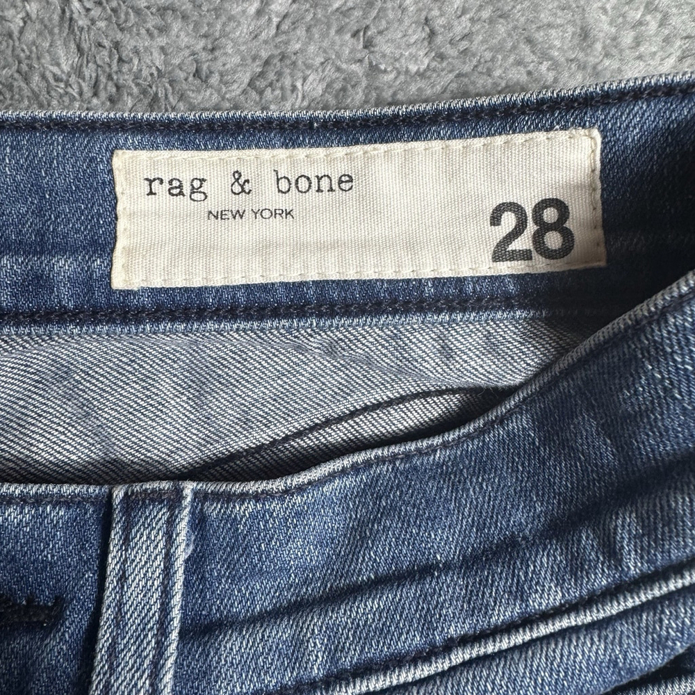 Rag and Bone Womens 28 Mazie Jeans High Rise Skinny Denim Double Indigo Stripe - Picture 3 of 8